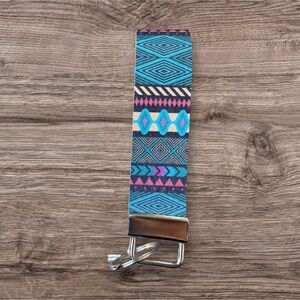 Faux leather keychain with keyring